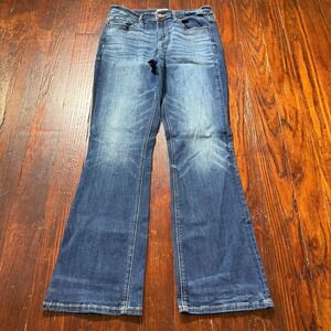 BKE Buckle Payton Jeans Women 28x31.5 Blue Boot Cut Stretch Dark Faded Whiskers